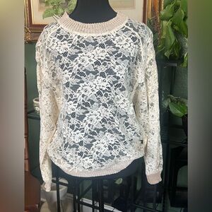 Carole Little Women's Lace Sweater - Cream